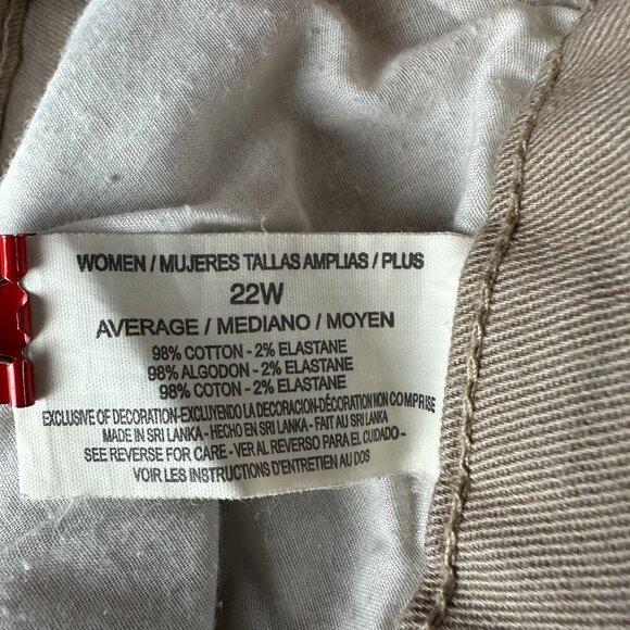 Gloria Vanderbilt Jeans Womens 22W Amanda Tan Cotton Stretch Pockets - Picture 7 of 10